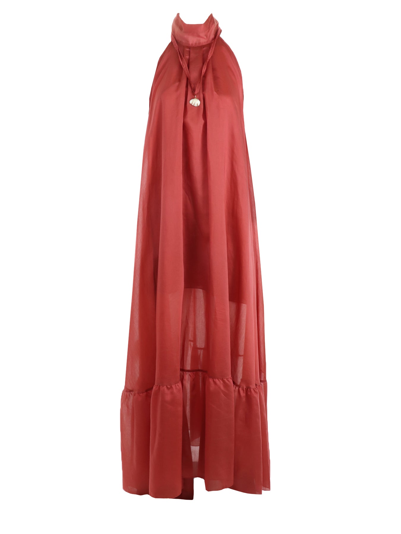 Robe maxi terracotta King Kong emmanchures américaines