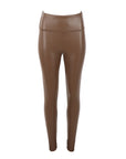 Leggings cuir végane marron glacé