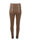 Leggings cuir végane marron glacé