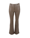 Pantalons flare cuir végane taupe