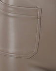 Pantalons flare cuir végane taupe