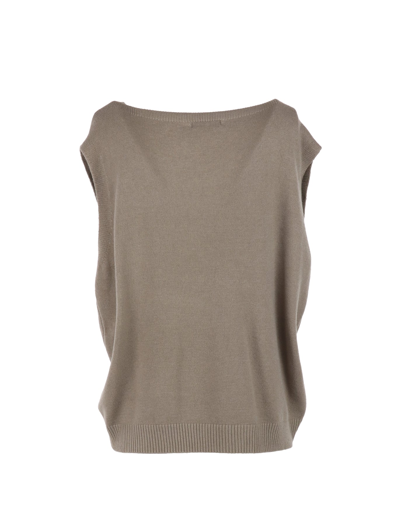 Gilet taupe orné de boutons décoratifs dorés