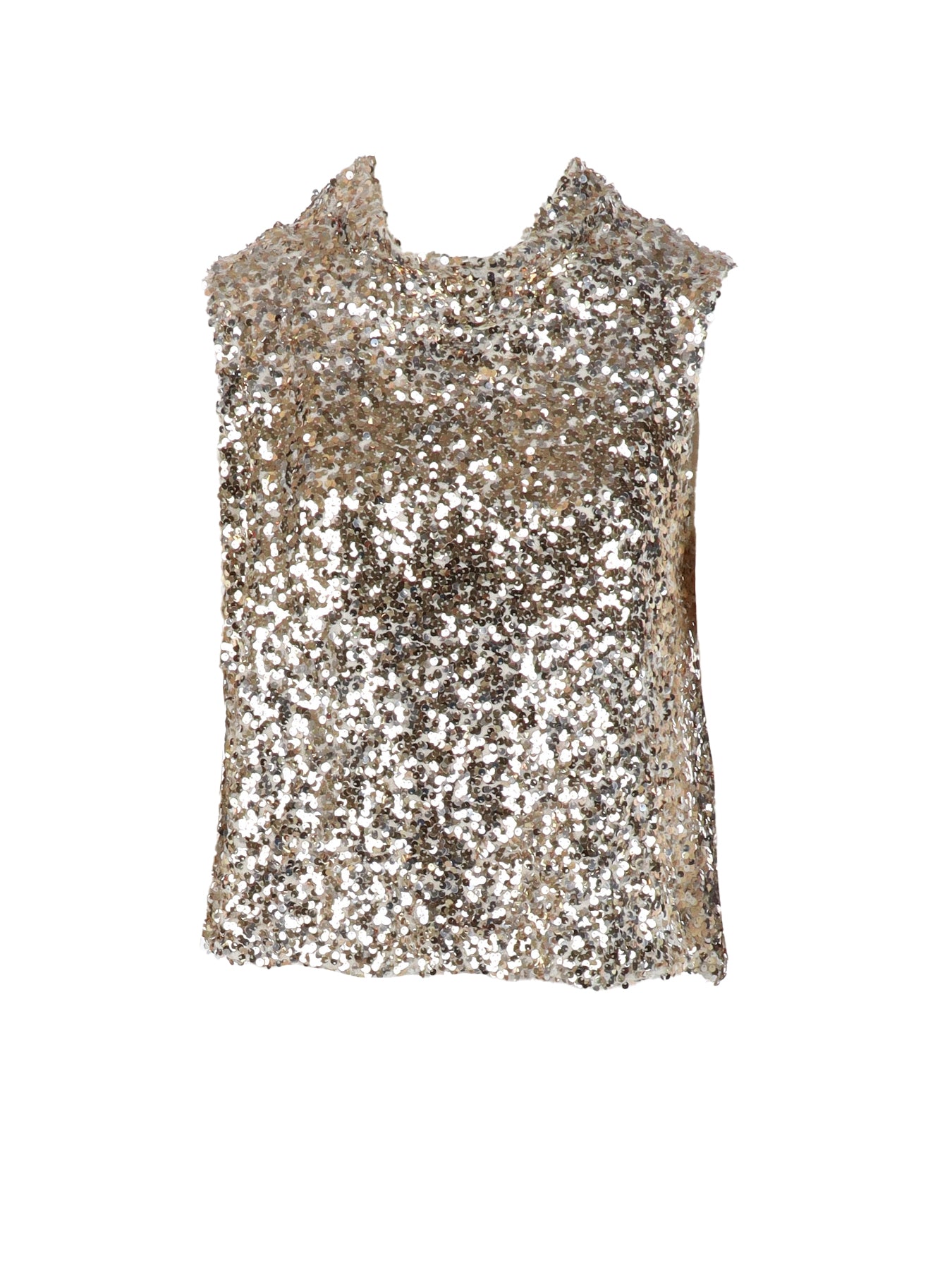 Top Antonello Serio col châle sequins dorés