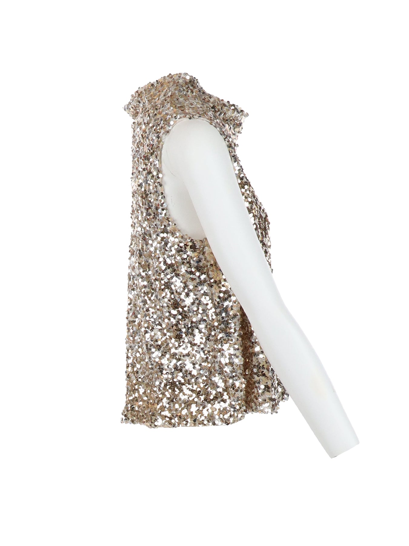 Top Antonello Serio col châle sequins dorés