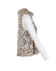 Top Antonello Serio col châle sequins dorés