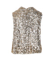 Top Antonello Serio col châle sequins dorés