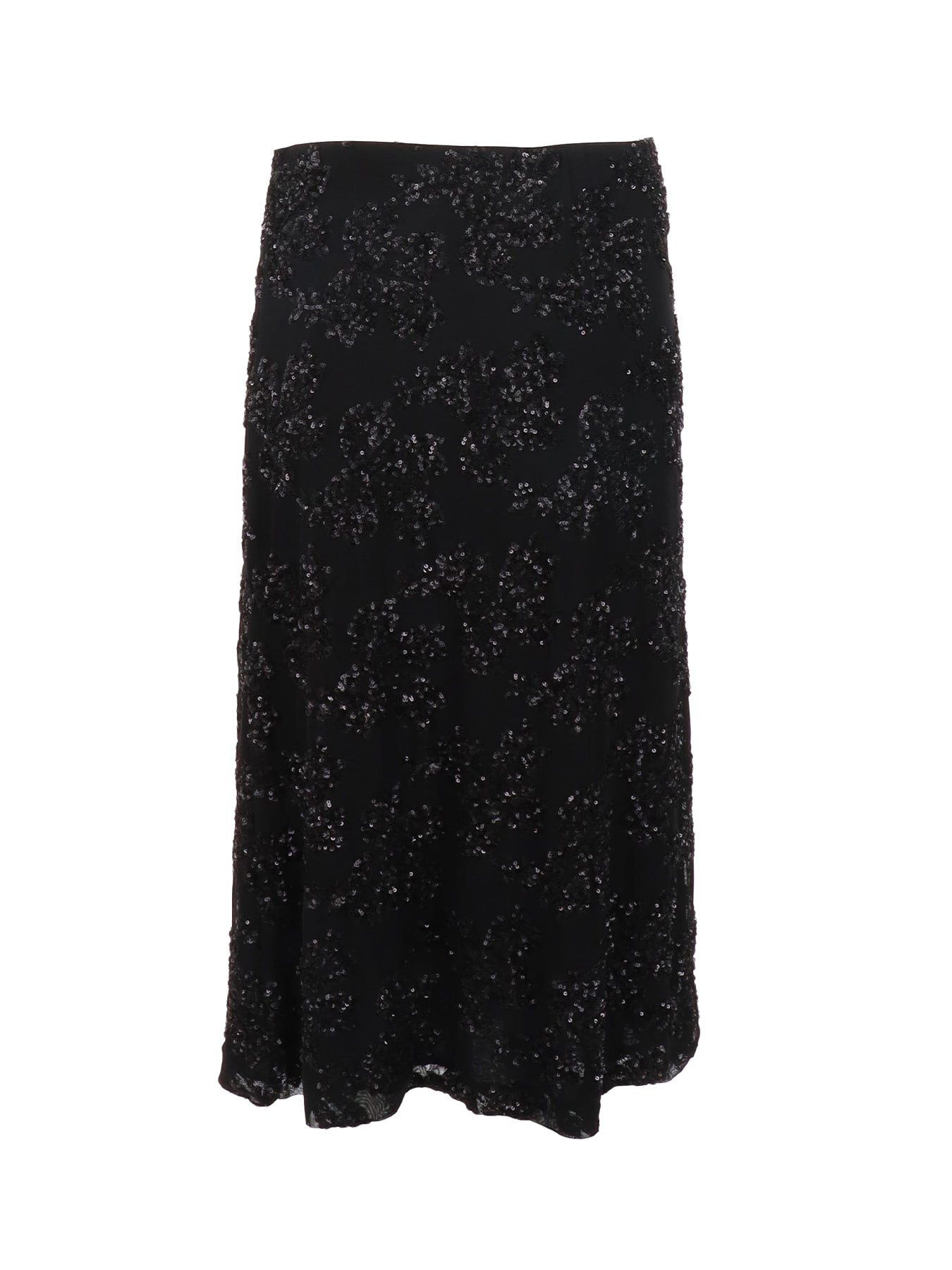 Jupe tulle/sequins mi-longue noir Antonello Serio