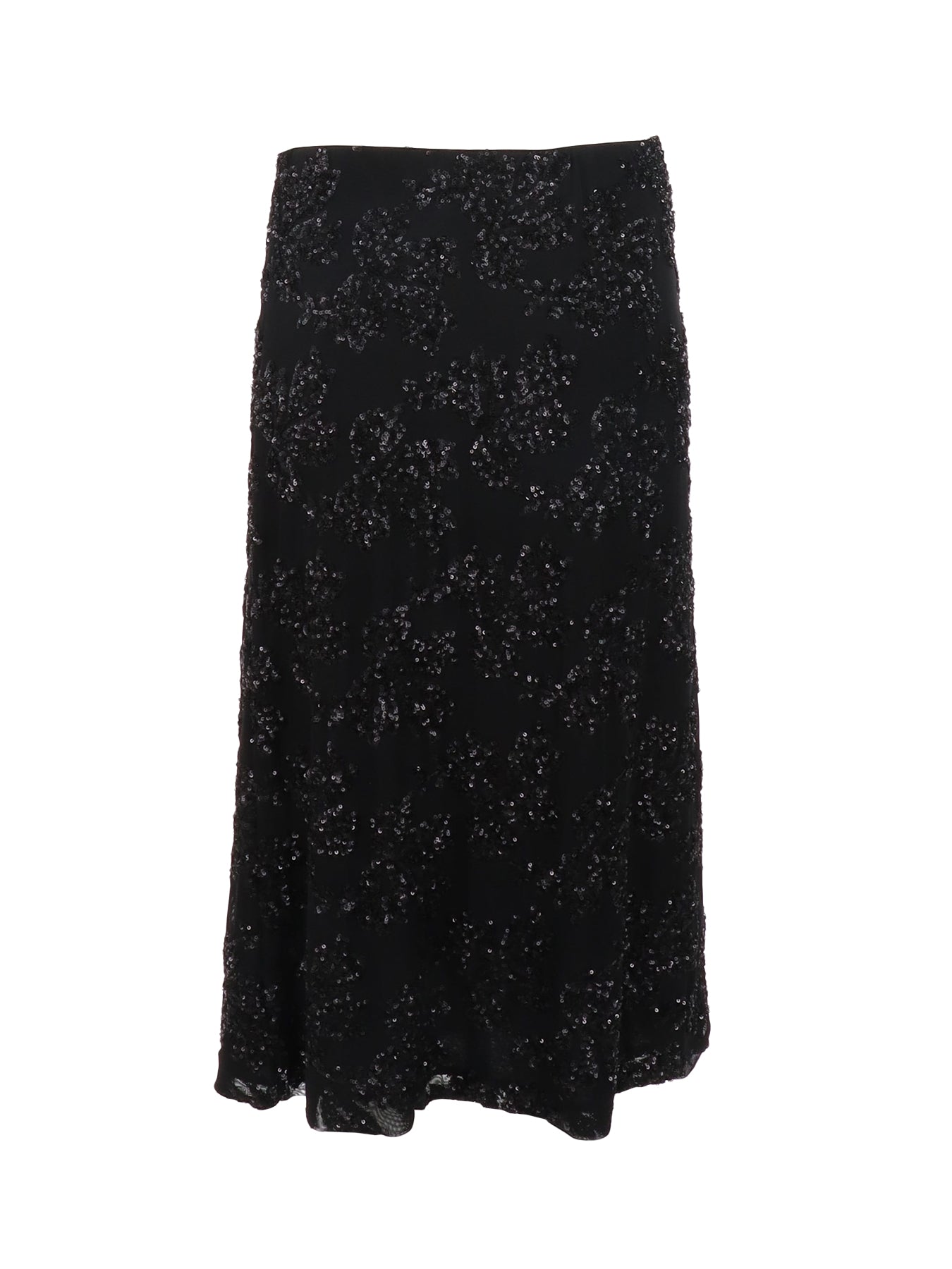 Jupe tulle/sequins mi-longue noir Antonello Serio