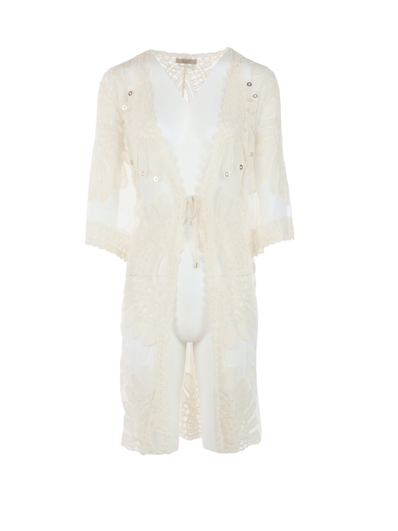 Cardigan avec Broderie G.S. écru