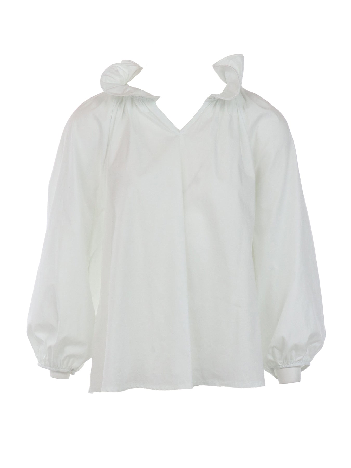 Blouse Antonello Serio blanc col froncé
