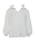 Blouse Antonello Serio blanc col froncé