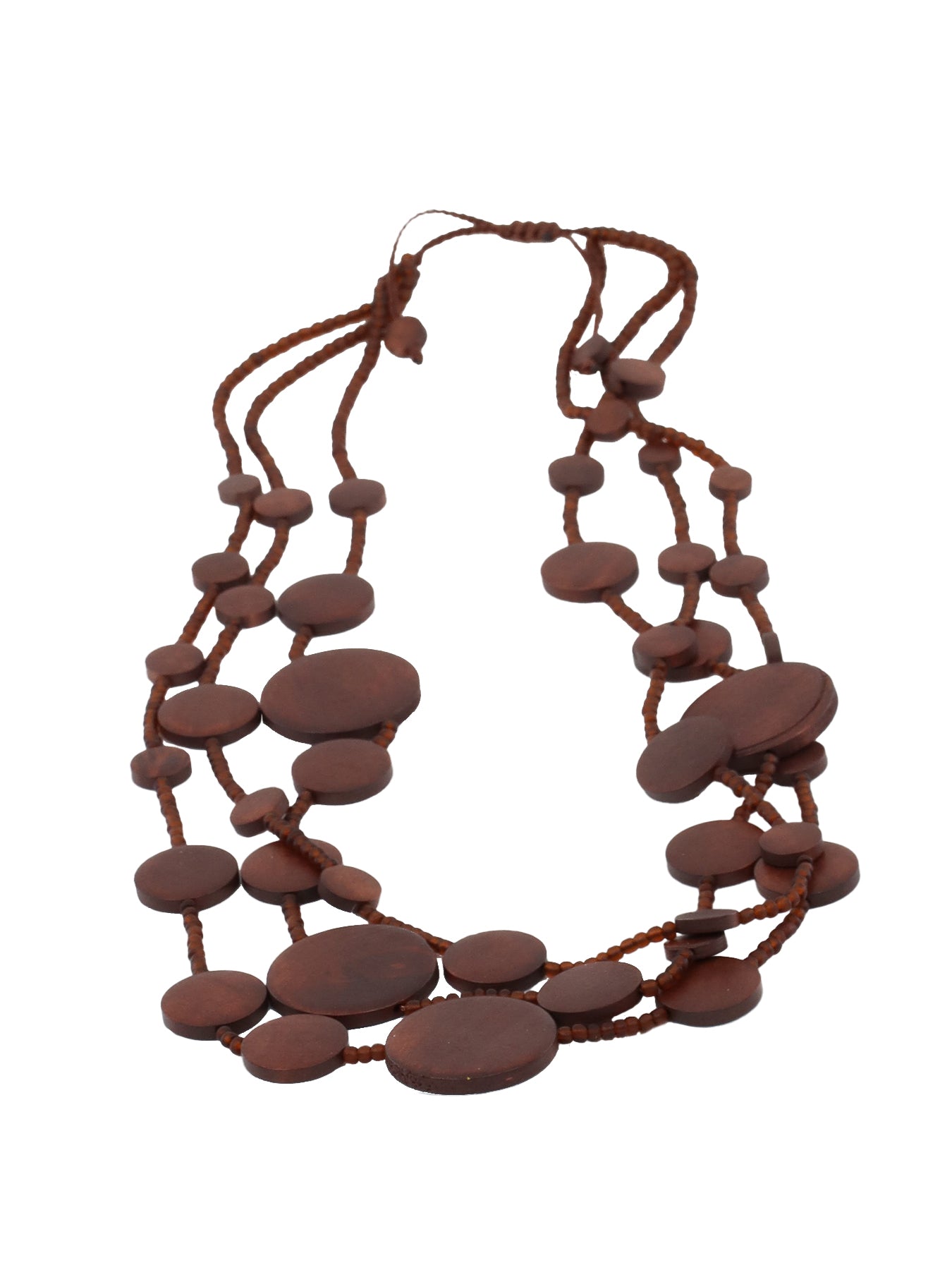 Collier pastilles bois