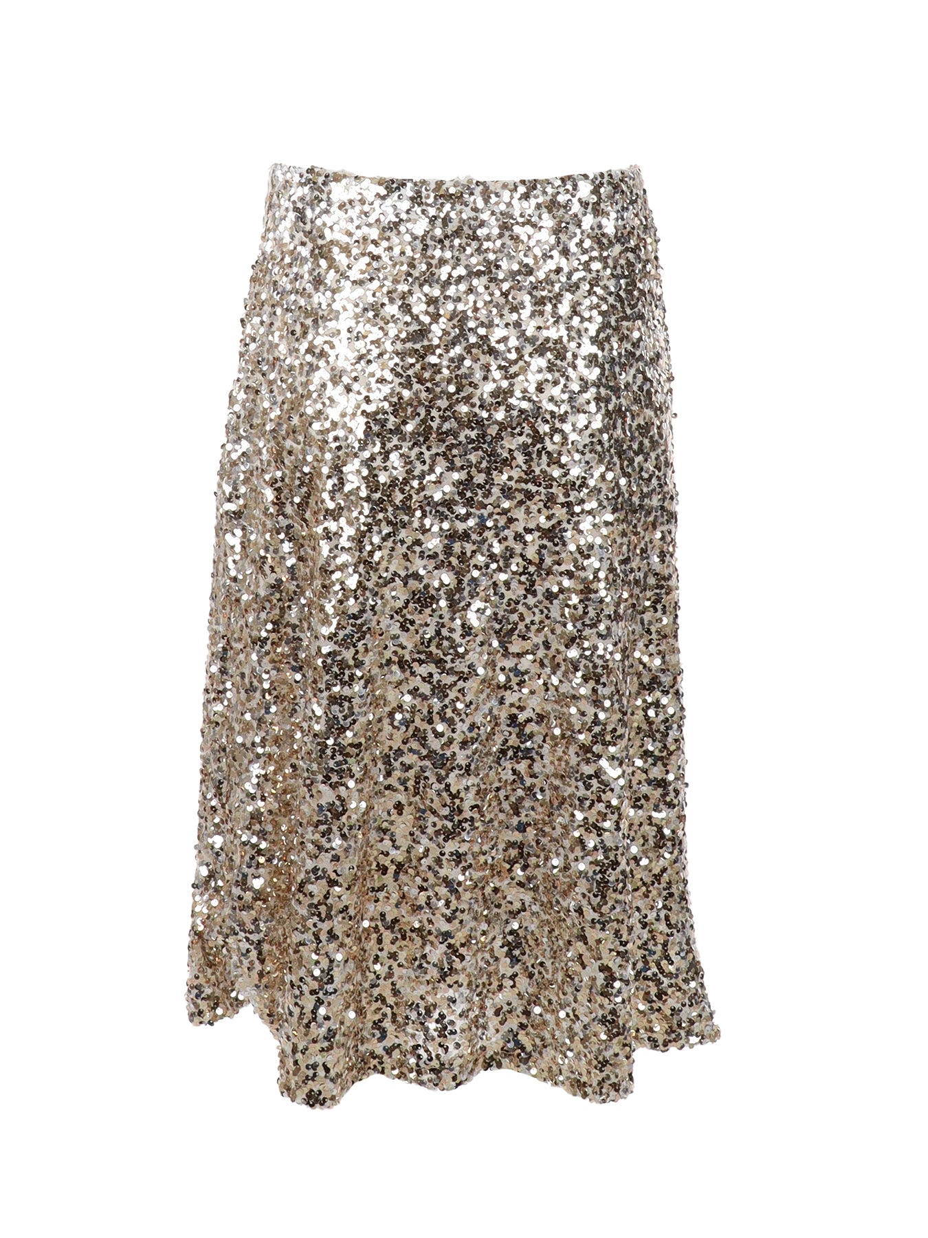 Jupe sequins dorés mi-longue Antonello Serio