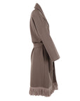Manteau long franges Antonello Serio taupe