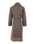 Manteau long franges Antonello Serio taupe