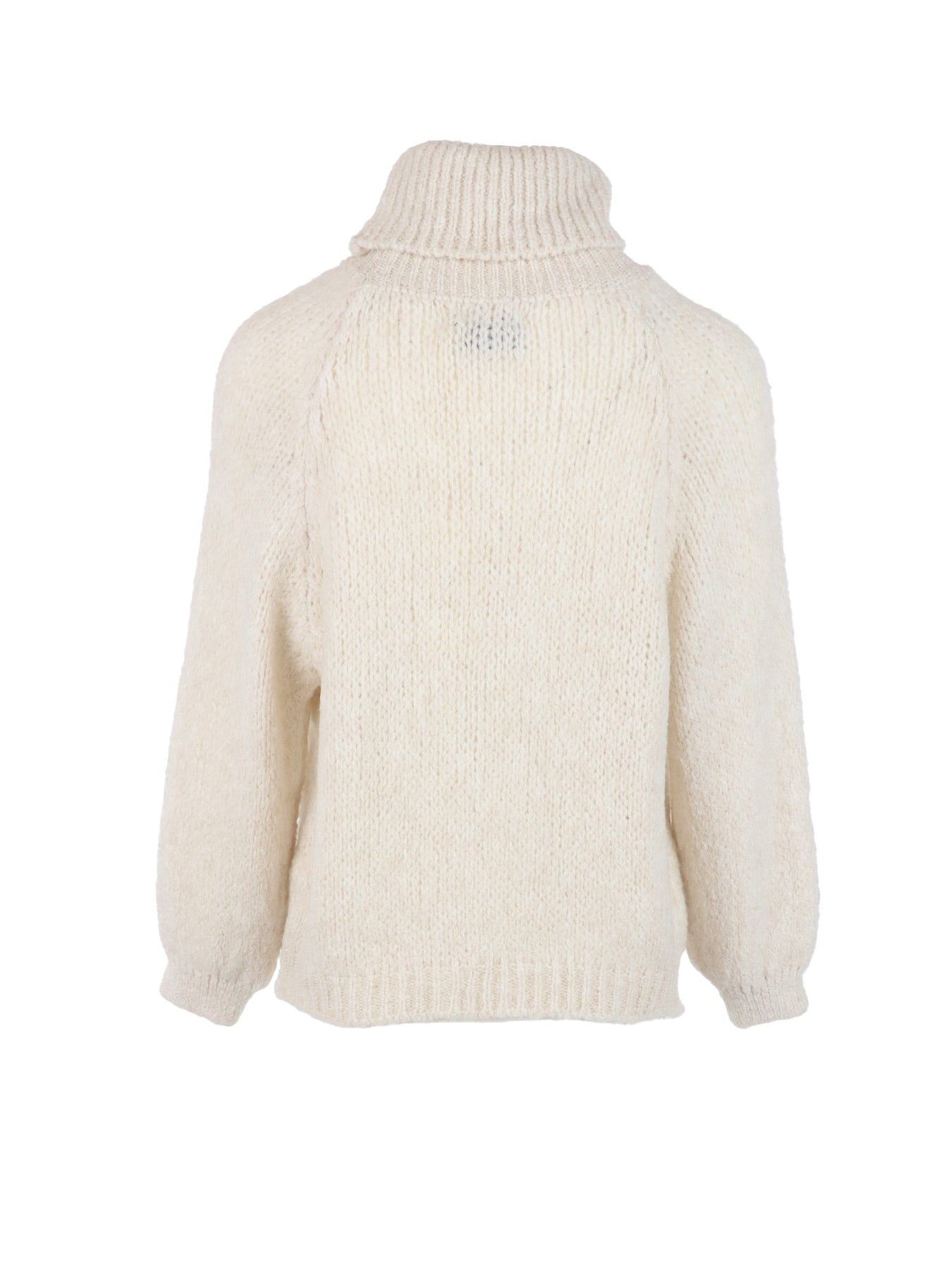 Ecrufarbener Pullover mit hohem Kragen von Antonello Serio