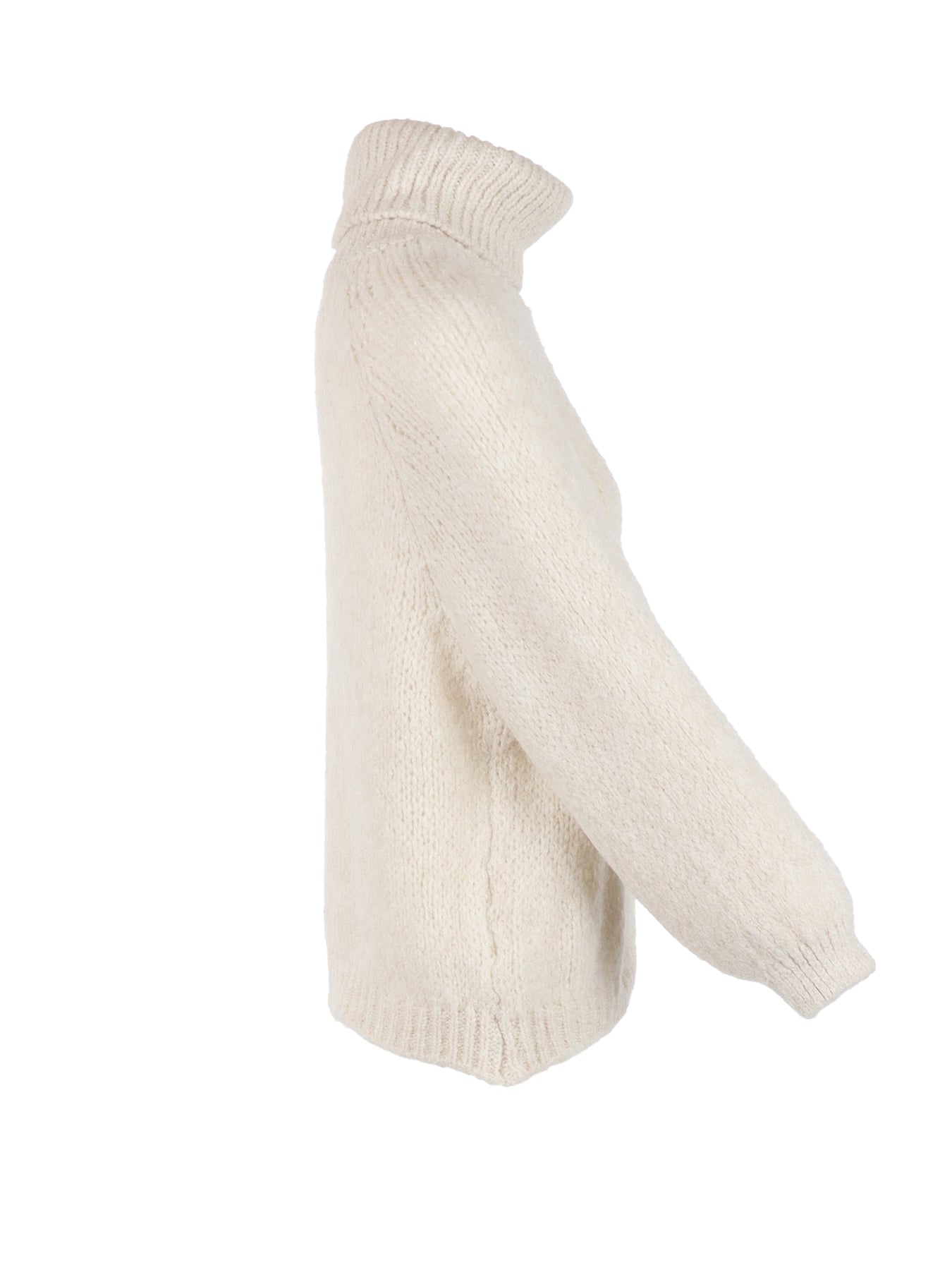Ecrufarbener Pullover mit hohem Kragen von Antonello Serio