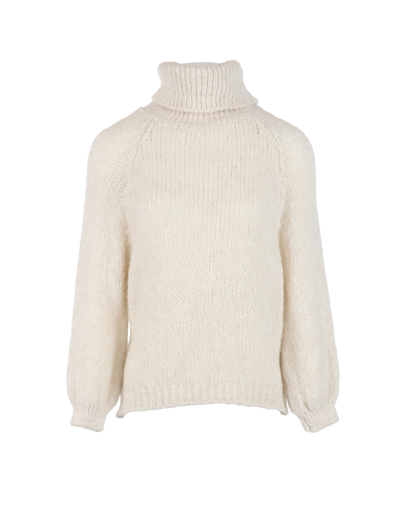 Ecrufarbener Pullover mit hohem Kragen von Antonello Serio
