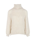 Ecrufarbener Pullover mit hohem Kragen von Antonello Serio