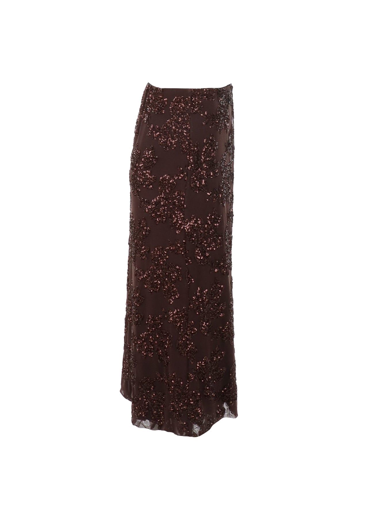 Jupe tulle/sequins mi-longue choco Antonello Serio