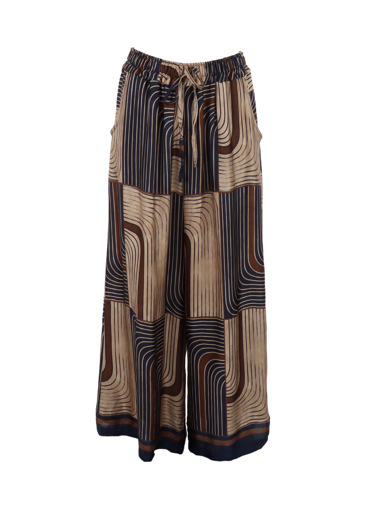 Pantalons large brun/marine Noe