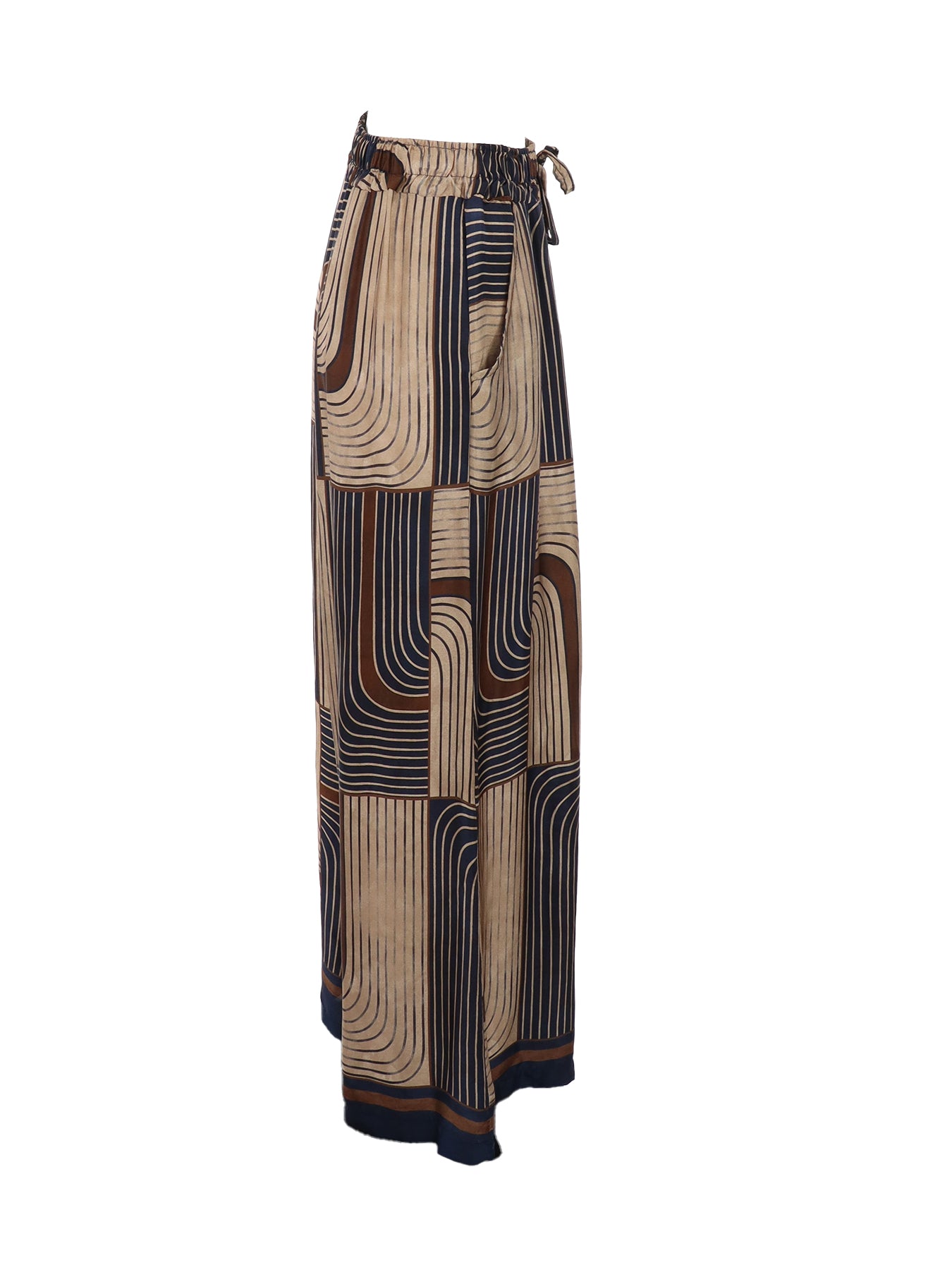 Pantalons large brun/marine Noe