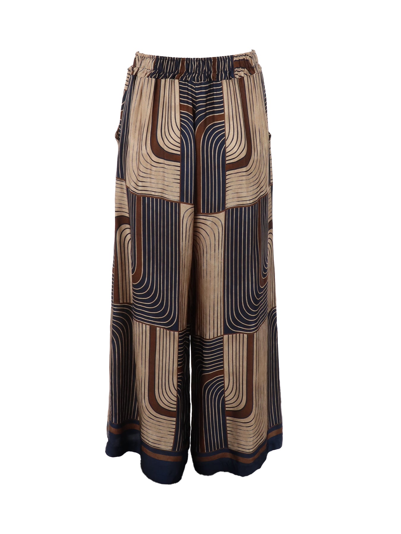 Pantalons large brun/marine Noe