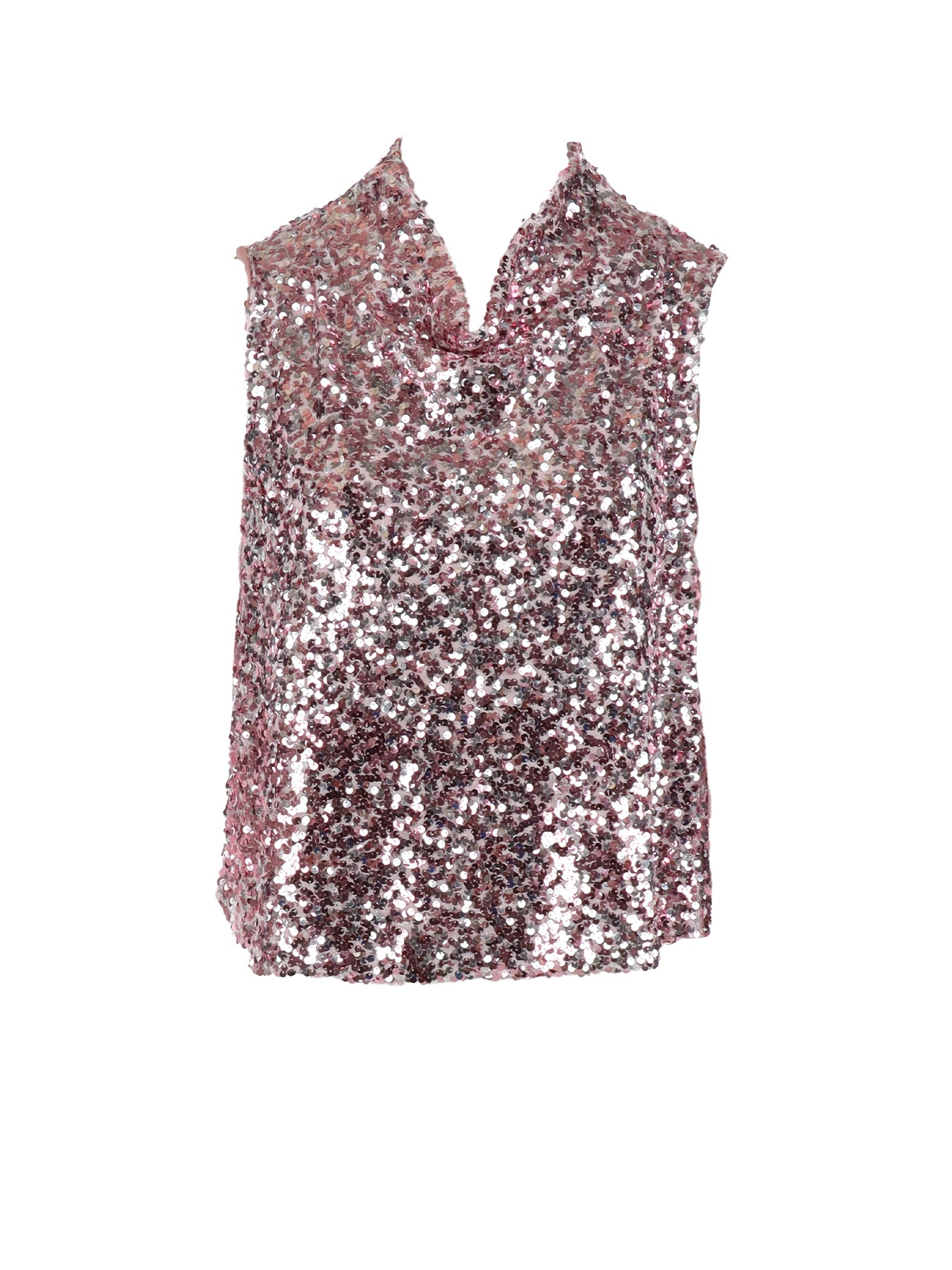 Top Antonello Serio col châle sequins roses