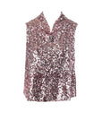 Top Antonello Serio col châle sequins roses