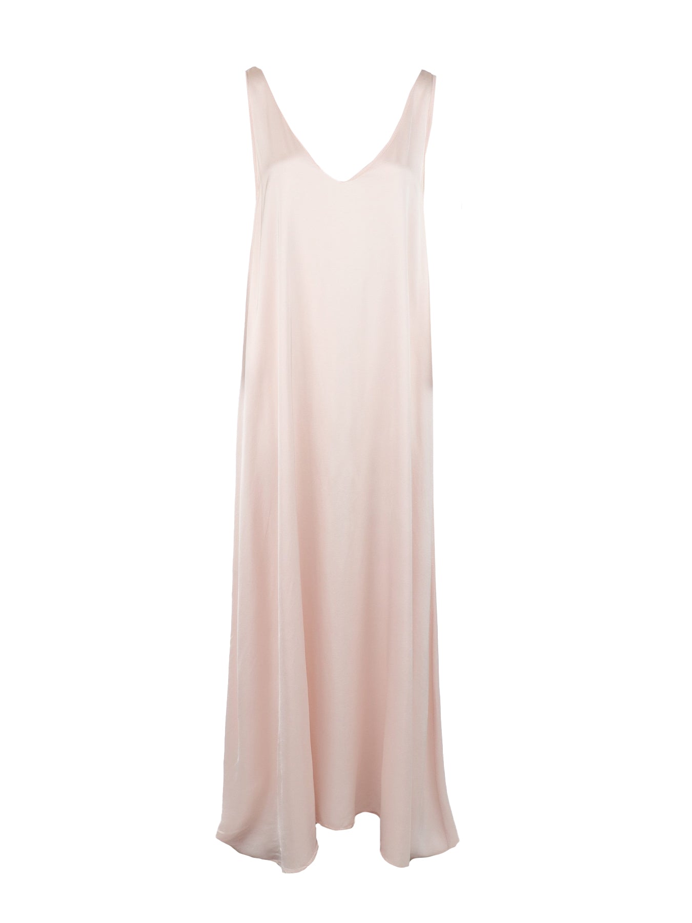 Robe longue en soie tissée rose Natacha