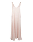 Robe longue en soie tissée rose Natacha