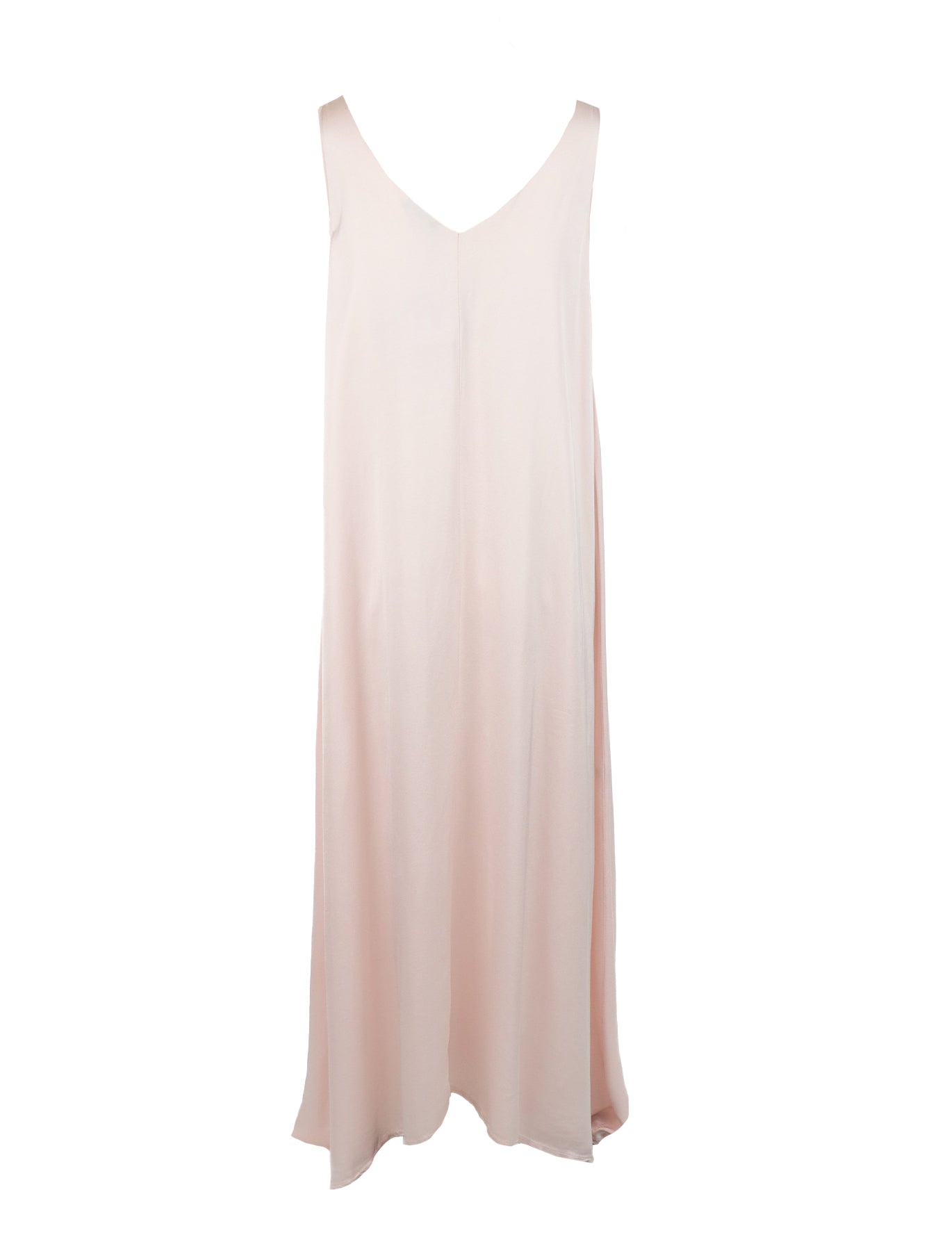 Robe longue en soie tissée rose Natacha