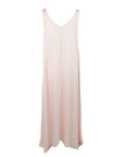 Robe longue en soie tissée rose Natacha