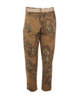 Pantalon camel imprimé floral Carla