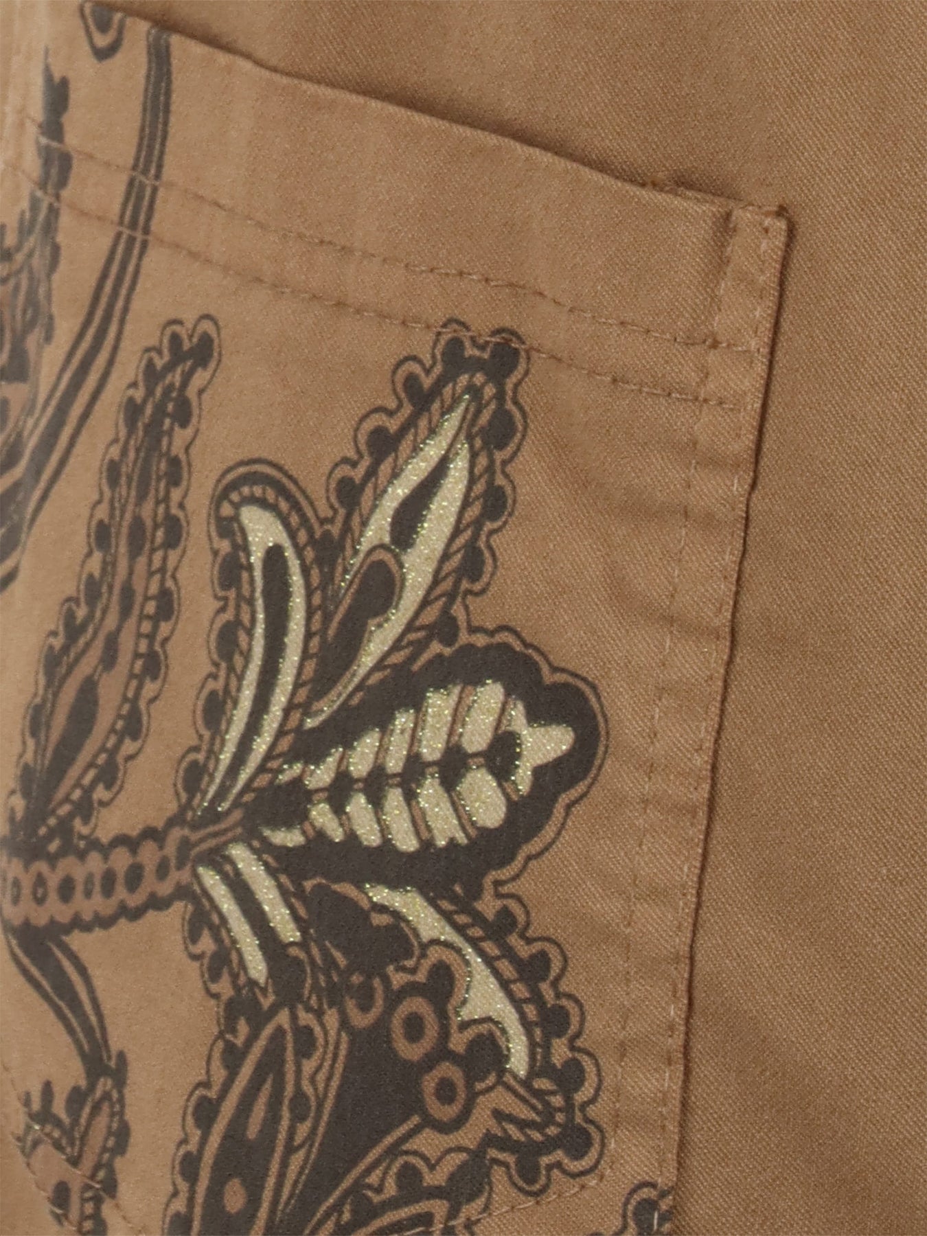 Pantalon camel imprimé floral Carla