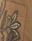 Pantalon camel imprimé floral Carla