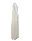 Robe longue en soie tissée écru Natacha