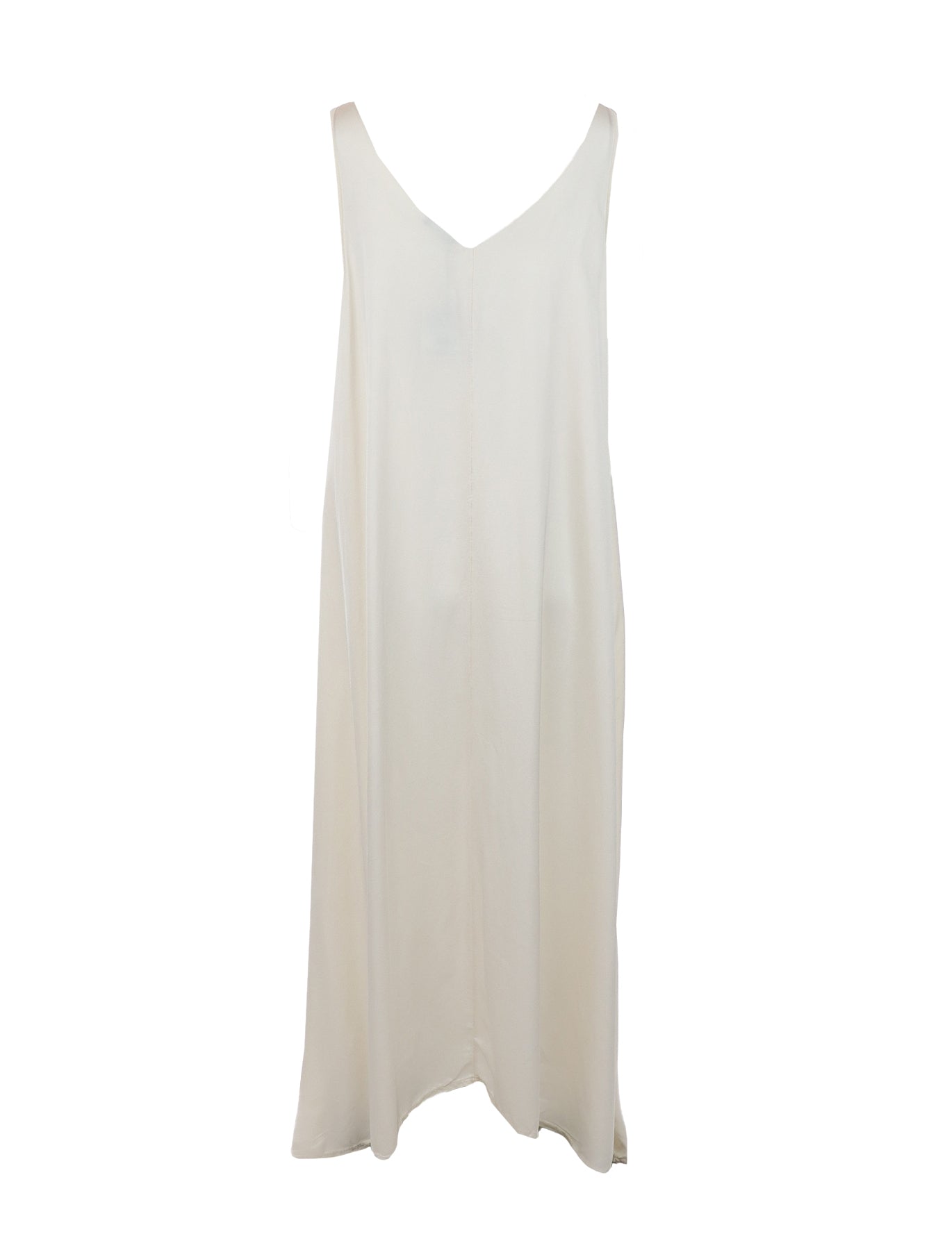 Robe longue en soie tissée écru Natacha
