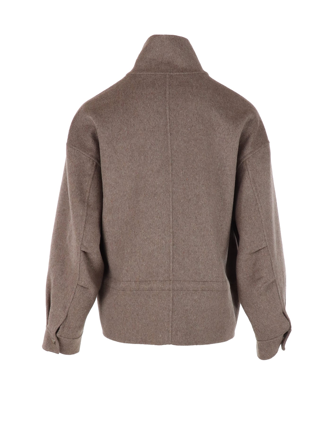 Blouson court toile de laine taupe ATT