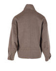 Blouson court toile de laine taupe ATT