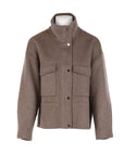 Blouson court toile de laine taupe ATT