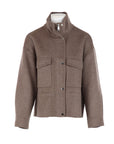 Blouson court toile de laine taupe ATT