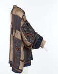 Chemise rayée brun/marine Noe