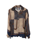 Chemise rayée brun/marine Noe