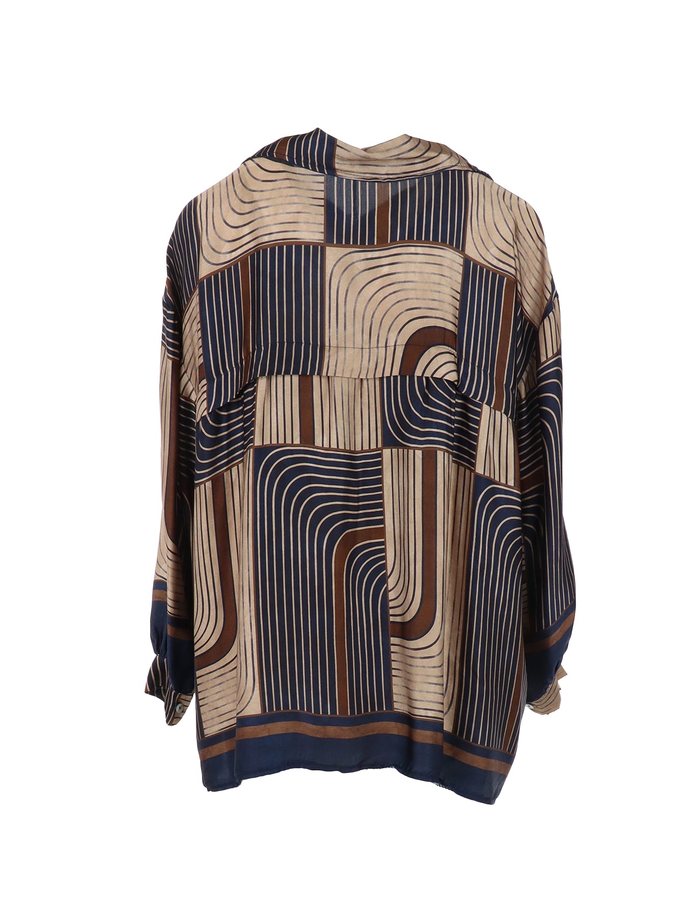 Chemise rayée brun/marine Noe