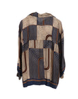 Chemise rayée brun/marine Noe