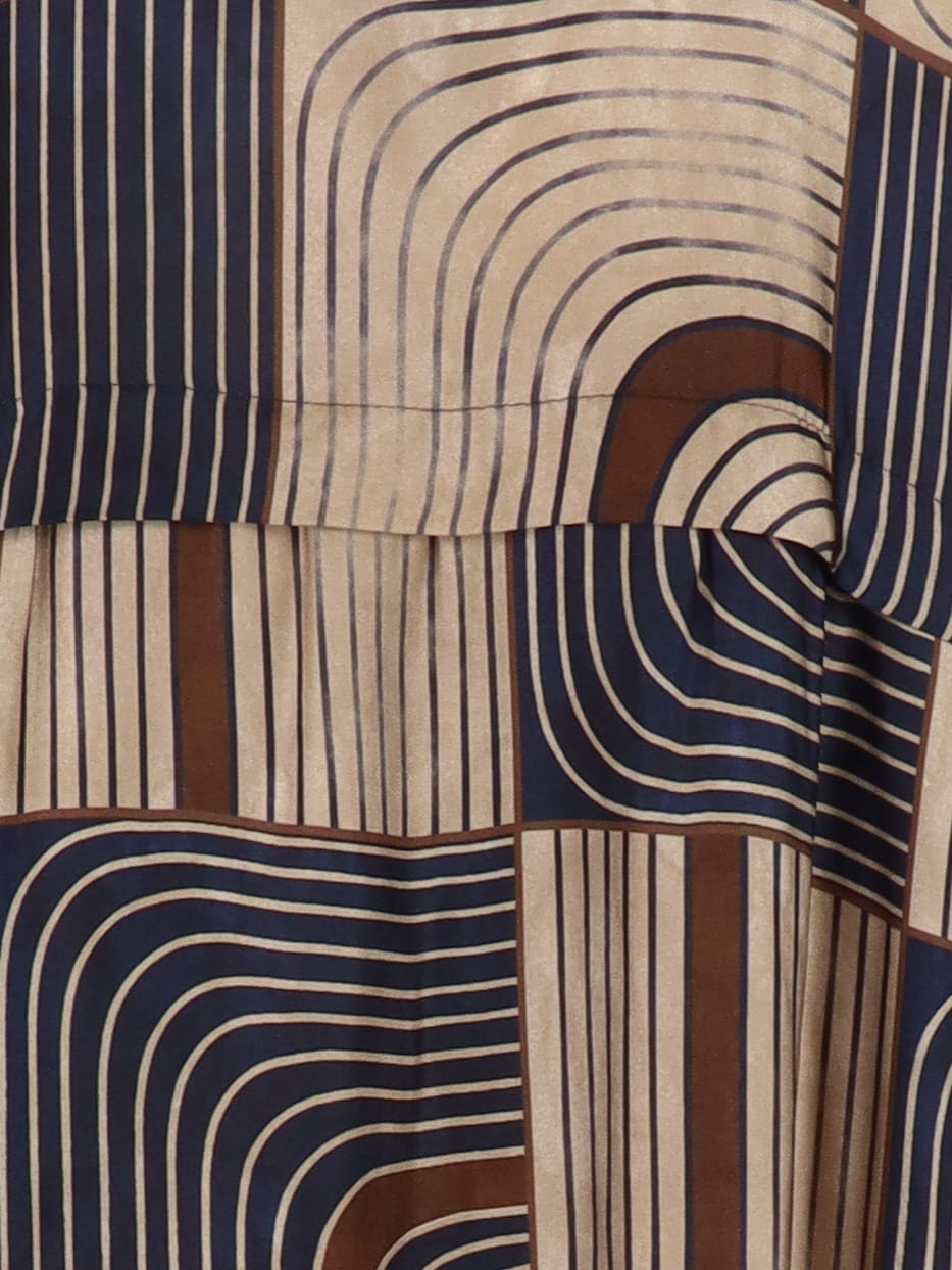 Chemise rayée brun/marine Noe