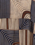 Chemise rayée brun/marine Noe
