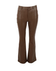 Pantalons flare cuir végane marron glacé