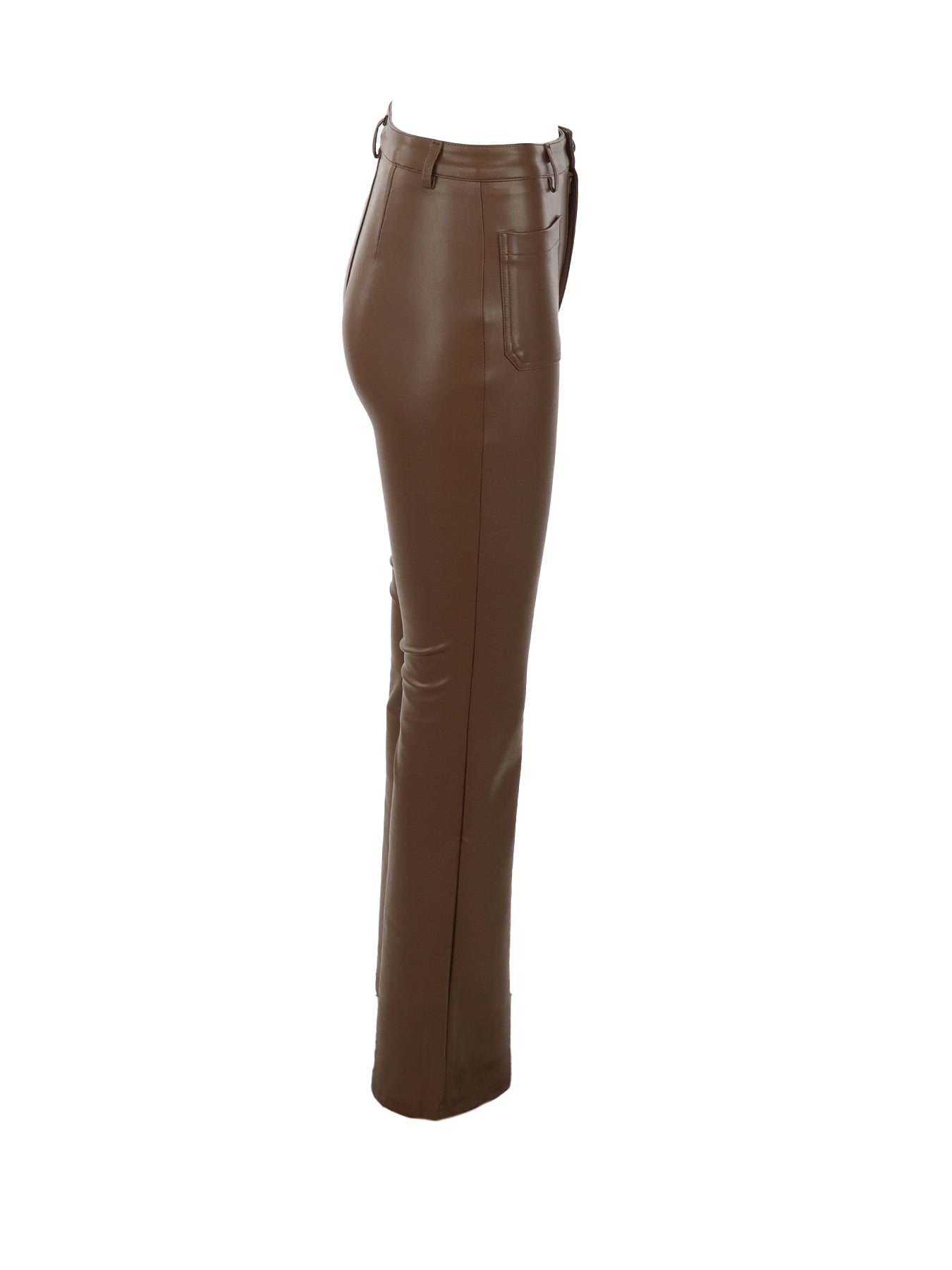 Pantalons flare cuir végane marron glacé